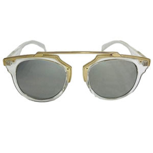 6002 | Silver Mirror Circle Browline Sunglasses